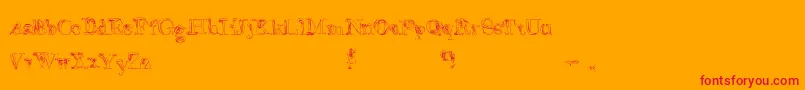 FalseAdvertising Font – Red Fonts on Orange Background