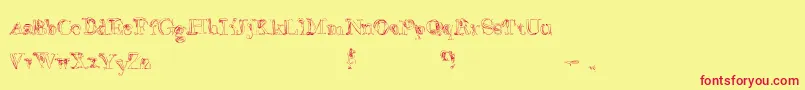 FalseAdvertising Font – Red Fonts on Yellow Background