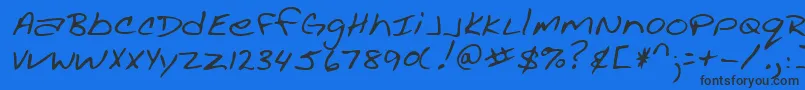 AcaciashandRegular Font – Black Fonts on Blue Background