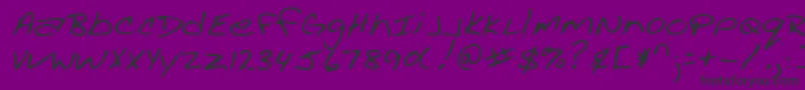 AcaciashandRegular-fontti – mustat fontit violetilla taustalla