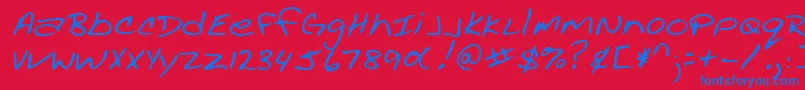 Шрифт AcaciashandRegular – синие шрифты на красном фоне