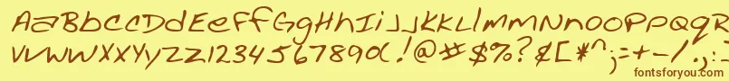 Шрифт AcaciashandRegular – коричневые шрифты на жёлтом фоне