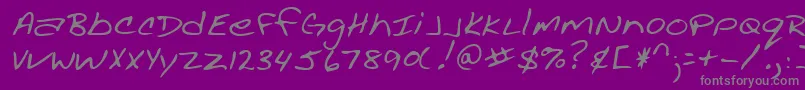 フォントAcaciashandRegular – 紫の背景に灰色の文字