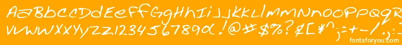 AcaciashandRegular Font – White Fonts on Orange Background