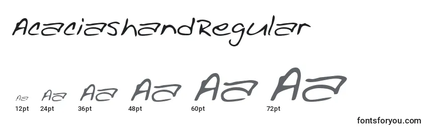 Размеры шрифта AcaciashandRegular