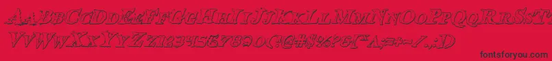 Bloodcrowsi-Schriftart – Schwarze Schriften auf rotem Hintergrund