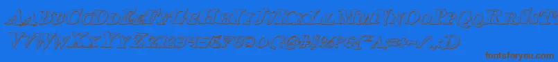 Bloodcrowsi Font – Brown Fonts on Blue Background