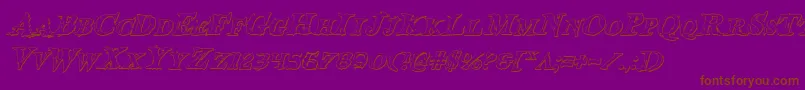 Bloodcrowsi-Schriftart – Braune Schriften auf violettem Hintergrund