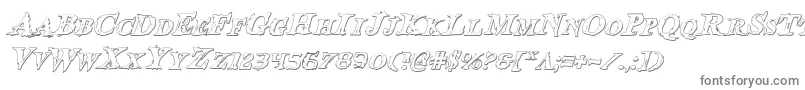 フォントBloodcrowsi – 白い背景に灰色の文字