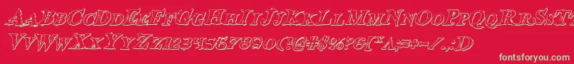 Bloodcrowsi Font – Green Fonts on Red Background