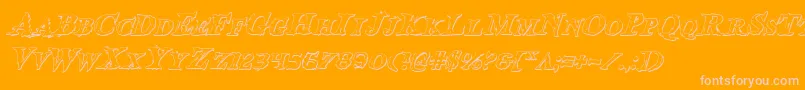 Bloodcrowsi Font – Pink Fonts on Orange Background