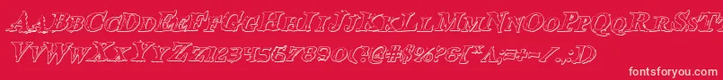 Bloodcrowsi Font – Pink Fonts on Red Background