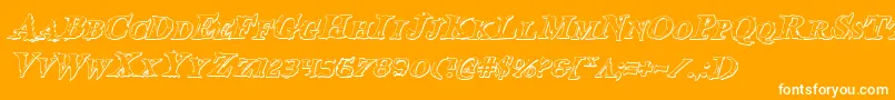 Bloodcrowsi-Schriftart – Weiße Schriften auf orangefarbenem Hintergrund