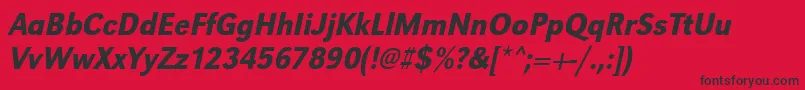 UrwgrotesktmedextnarOblique Font – Black Fonts on Red Background