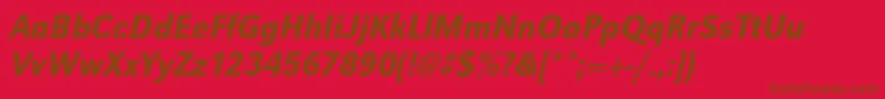 En savoir plus sur la police UrwgrotesktmedextnarOblique Police UrwgrotesktmedextnarOblique – polices brunes sur fond rouge