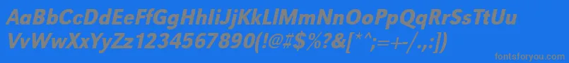 UrwgrotesktmedextnarOblique Font – Gray Fonts on Blue Background