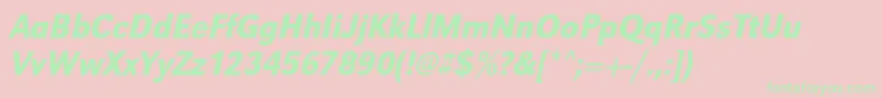 UrwgrotesktmedextnarOblique Font – Green Fonts on Pink Background