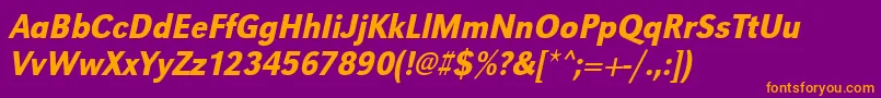 UrwgrotesktmedextnarOblique Font – Orange Fonts on Purple Background