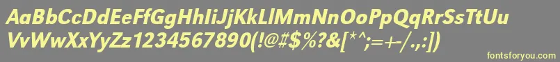 UrwgrotesktmedextnarOblique Font – Yellow Fonts on Gray Background