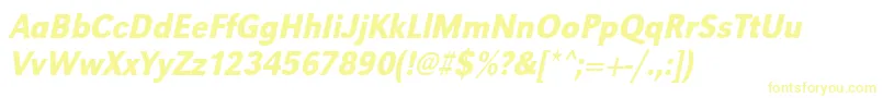 UrwgrotesktmedextnarOblique Font – Yellow Fonts on White Background