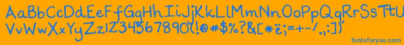 Scrogglet Font – Blue Fonts on Orange Background