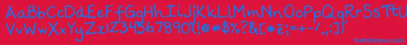 フォントScrogglet – 赤い背景に青い文字