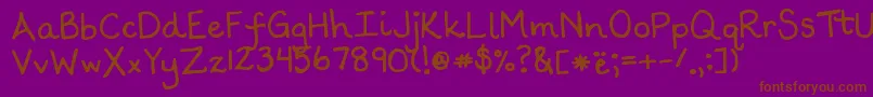 フォントScrogglet – 紫色の背景に茶色のフォント