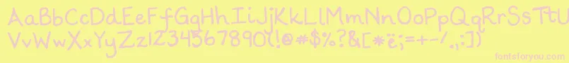 Scrogglet Font – Pink Fonts on Yellow Background