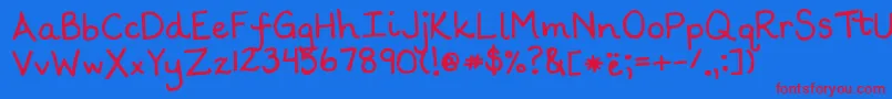 Scrogglet Font – Red Fonts on Blue Background