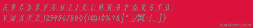 BluntzLetPlain.1.0 Font – Gray Fonts on Red Background