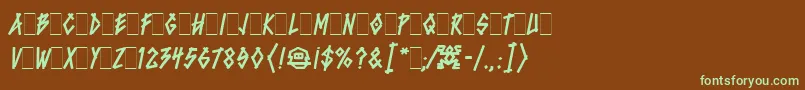 Шрифт BluntzLetPlain.1.0 – зелёные шрифты на коричневом фоне