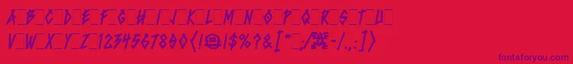 BluntzLetPlain.1.0 Font – Purple Fonts on Red Background