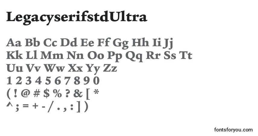 A fonte LegacyserifstdUltra – alfabeto, números, caracteres especiais