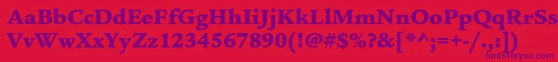 LegacyserifstdUltra Font – Purple Fonts on Red Background