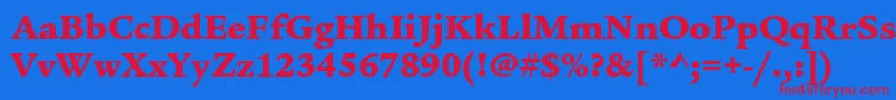 フォントLegacyserifstdUltra – 赤い文字の青い背景