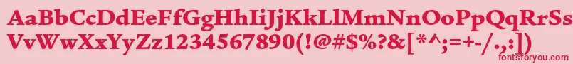 LegacyserifstdUltra Font – Red Fonts on Pink Background