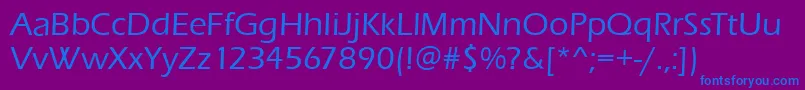 EnnisMediumRegular-Schriftart – Blaue Schriften auf violettem Hintergrund