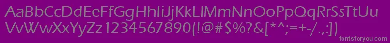 EnnisMediumRegular-Schriftart – Graue Schriften auf violettem Hintergrund