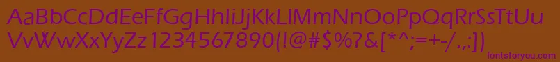 Czcionka EnnisMediumRegular – fioletowe czcionki na brązowym tle