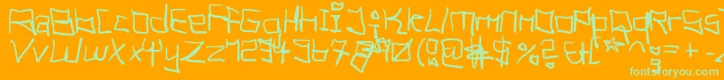 Fonte TagHandGraffitiTrash – fontes verdes em um fundo laranja