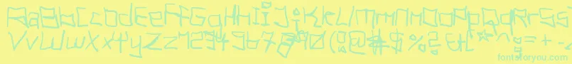 TagHandGraffitiTrash-Schriftart – Grüne Schriften auf gelbem Hintergrund