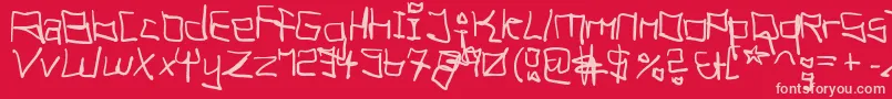 TagHandGraffitiTrash Font – Pink Fonts on Red Background