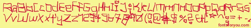 TagHandGraffitiTrash Font – Red Fonts on Yellow Background