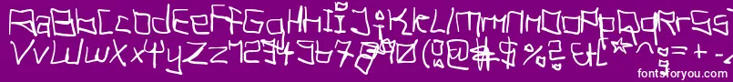 TagHandGraffitiTrash Font – White Fonts on Purple Background