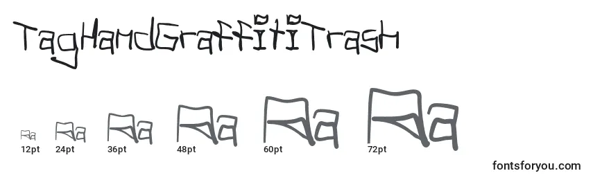 Размеры шрифта TagHandGraffitiTrash