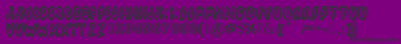 フォントLosPiojos – 紫の背景に黒い文字