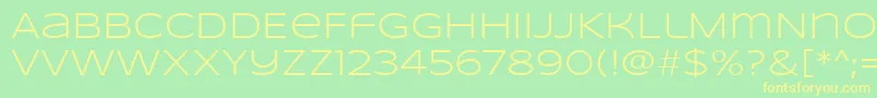 SyncopateRegular-fontti – keltaiset fontit vihreällä taustalla