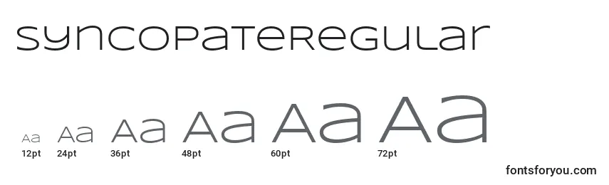 SyncopateRegular Font Sizes