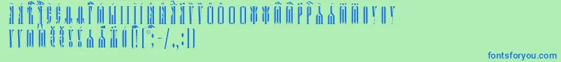 KathismaIeucsSpacedout Font – Blue Fonts on Green Background