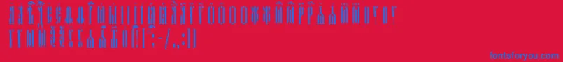 KathismaIeucsSpacedout Font – Blue Fonts on Red Background